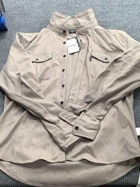 Men's Lightweight Shirt Jacket in Light Beige - Casual Layering